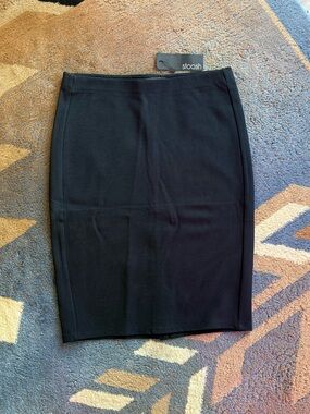 Stoosh Black Pencil Skirt - Sleek Tailored Fit
